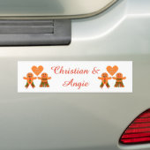 Lief Kerst Gingerbread Koppel Bumpersticker (Op auto)