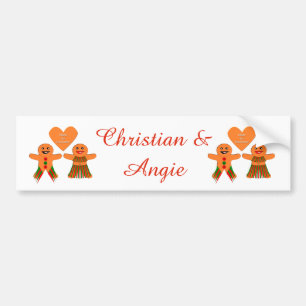 Lief Kerst Gingerbread Koppel Bumpersticker