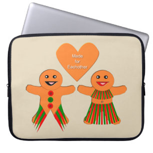 Lief Kerst Gingerbread Koppel Laptop Sleeve
