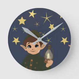 Lief Kerstelfje en Sterrennacht Ronde Klok