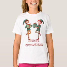 Lief Kerstelfje met Cadeau Doos T-shirt