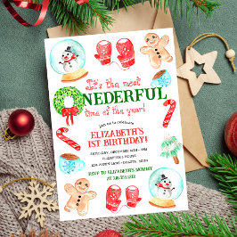 Lief Kerstfeest Allerwonderlijkste Eerste Verjaard Kaart