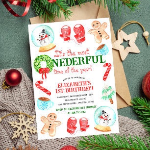 Lief Kerstfeest Allerwonderlijkste Eerste Verjaard Kaart