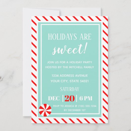 Lief kerstfeest | Pepermunt Kerstfeest Kaart (Voorkant)