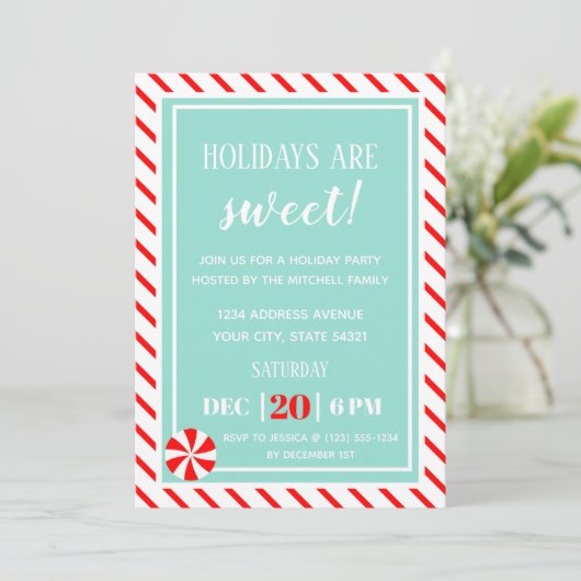 Lief kerstfeest | Pepermunt Kerstfeest Kaart (Staand voorkant)