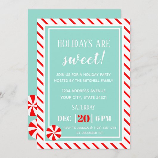 Lief kerstfeest | Pepermunt Kerstfeest Kaart (Voorkant / Achterkant)