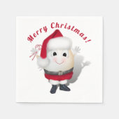 Lief Kerstman Eiertje - Buitengewone Kerst Servet (Voorkant)