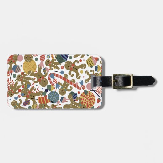 Lief Kerstmis Gingerbread Man Candy Cane Delight Bagagelabel (Voorkant horizontaal)