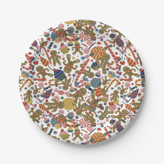 Lief Kerstmis Gingerbread Man Candy Cane Delight Papieren Bordje (Voorkant)