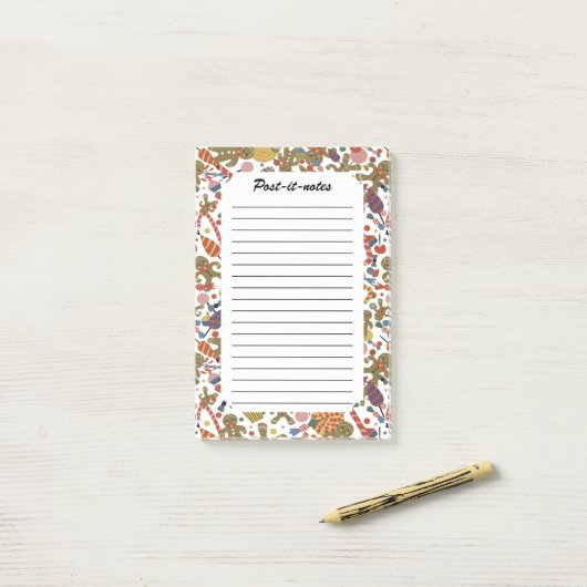 Lief Kerstmis Gingerbread Man Candy Cane Delight Post-it® Notes (Op bureau)