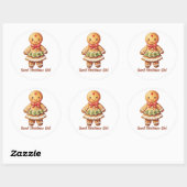 Lief Kerstmis Meisje Gingerbread Cookie Ronde Sticker (Vel)