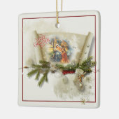 Lief kerststal collage aangepaste feestdagen keramisch ornament (Links)
