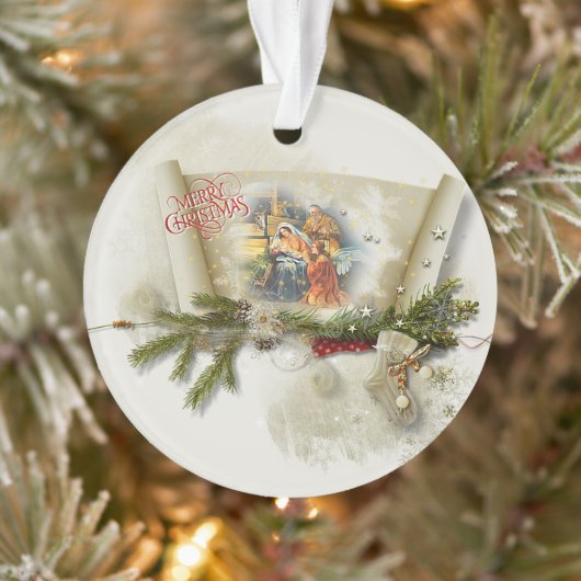 Lief kerststal collage op maat kerstfeest ornament (Boom)