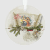 Lief kerststal collage op maat kerstfeest ornament (achterkant)