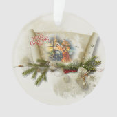 Lief kerststal collage op maat kerstfeest ornament (voorkant)
