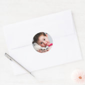 Lief kind foto "dank u" Sjabloon Ronde Sticker (Envelop)