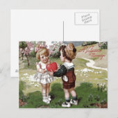Lief Kinder Koppel Hart Madeliefje Briefkaart (Voorkant / Achterkant)