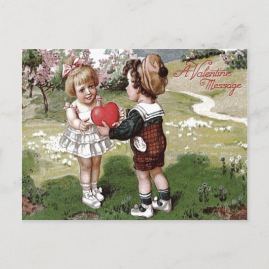 Lief Kinder Koppel Hart Madeliefje Briefkaart (Voorkant)