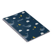 Lief Kinder Night Sky Whale Wolken Moon w / Naam Notitieboek (Rechterzijde)