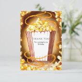 Lief Kinderen Popcorn Verjaardag Bedankkaart (Staand voorkant)