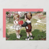 Lief Kinderkoppel Hart Trouwkaart Kaart (Voorkant / Achterkant)