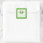 Lief klein aapje tweeling dank je Baby shower Vierkante Sticker (Tas)