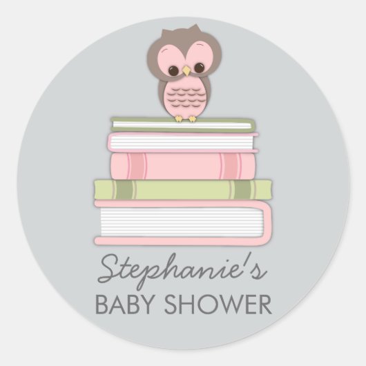 lief klein Baby boek meisje uil gunst Sticker (Voorkant)