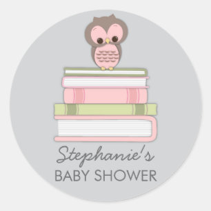 lief klein Baby boek meisje uil gunst Sticker