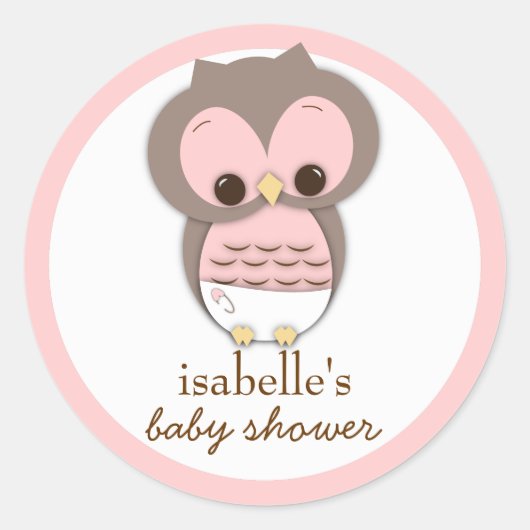 Lief klein baby meisje uil gunst Sticker (Voorkant)