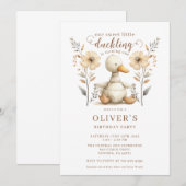 Lief klein eendje 1e verjaardag kaart (Voorkant / Achterkant)