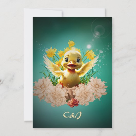 Lief klein eendje kaart (Achterkant)