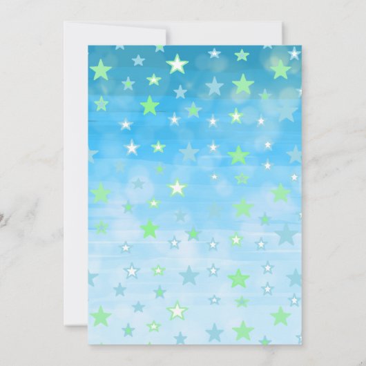 Lief klein etnisch Baby Blauw sterren en manen jon Kaart (Achterkant)