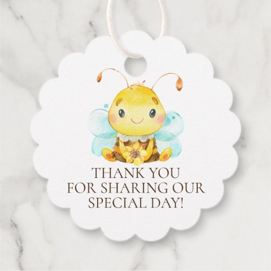 Lief klein honingbij Baby shower gunst Bedankjes Labels (Achterkant)