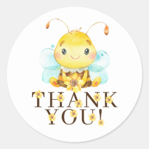 Lief klein honingbij dank je wel voor ronde sticker