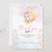 Lief klein konijntje baby meisje douche bedankkaart (Voorkant)