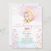 Lief klein konijntje baby meisje douche kaart (Voorkant)