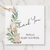 Lief klein lam eerste verjaardag groen bedankjes labels (Voorkant)