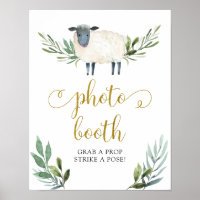 Lief klein lam groen foto cabine teken