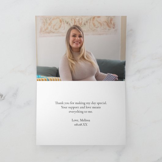 Lief klein lam roze rozen groen foto bedankkaart (Binnen)