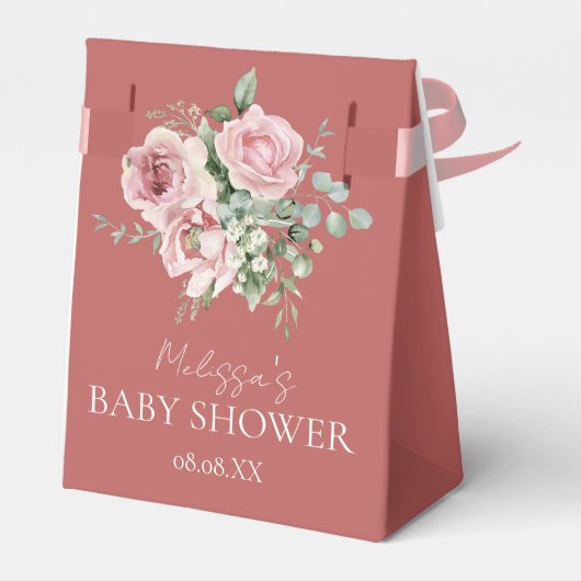 Lief klein lamsblos roze bloemen groen bedankdoosjes (Achterkant)