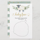 Lief klein lamsgroen Baby shower Baby gezicht (Voorkant / Achterkant)