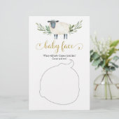 Lief klein lamsgroen Baby shower Baby gezicht (Staand voorkant)