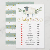 Lief klein lamsgroen Baby shower Baby kenmerken (Voorkant / Achterkant)