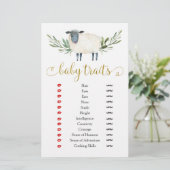 Lief klein lamsgroen Baby shower Baby kenmerken (Staand voorkant)
