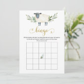 Lief klein lamsgroen Baby shower bingogame Kaart (Staand voorkant)