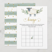 Lief klein lamsgroen Baby shower bingogame Kaart (Voorkant / Achterkant)