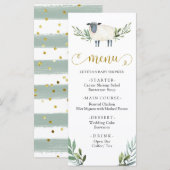 Lief klein lamsgroen Baby shower Menu (Voorkant / Achterkant)