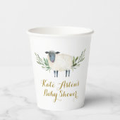 Lief klein lamsgroen Baby shower papier beker (Achterkant)