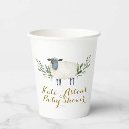 Lief klein lamsgroen Baby shower papier beker (Voorkant)