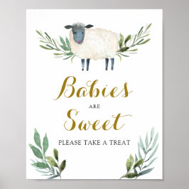Lief klein lamsgroen Baby's zijn zoet Poster